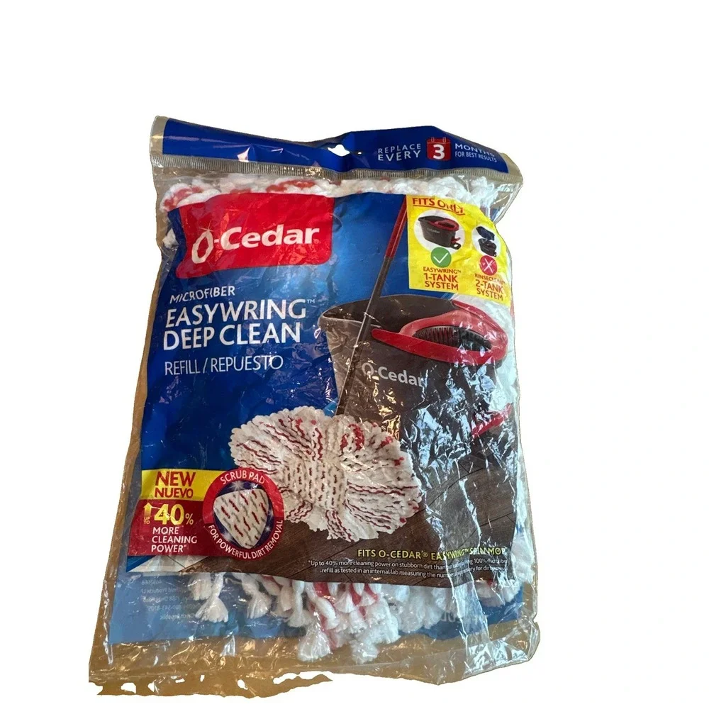 1 Pack O-Cedar EasyWring Microfiber Mop Refill, Deep Clean Replacement Head